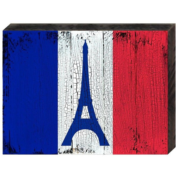 Designocracy Flag of France Rustic Wooden Board Wall Decor 85099FR18